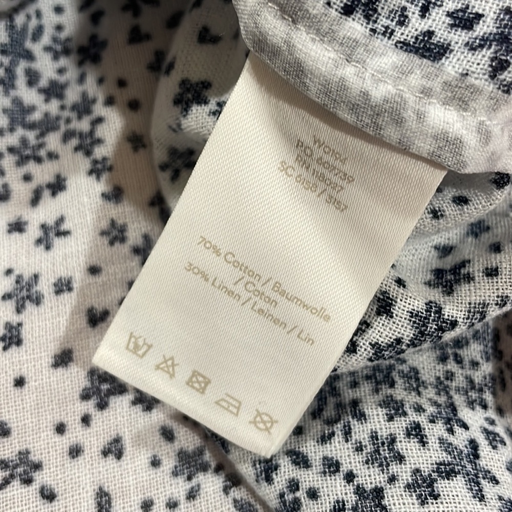Boden Easy Linen Blend Flower Burst Button Front Shirt Top - Picture 10 of 10